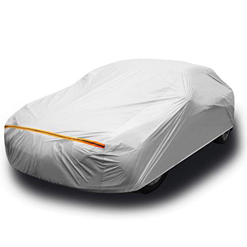Car Cover for Sedan, Ohuhu Universal Sedan Car Covers Outdoor UV Protection Auto Cover L (191'-201') - Windproof. Dustproof. Scratch Resistant