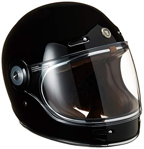 TORC Unisex-Adult T10523 Retro Fiberglass Full-Face Style Motorcycle Helmet (Gloss Black, Medium), 1 Pack