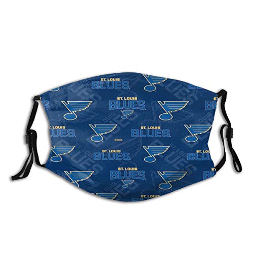 St. Louis-Fans-Blues Outdoor Mask,Protective 5-Layer Activated Carbon Filters Adult Men Women Bandana