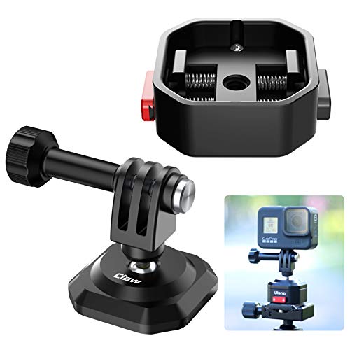 ULANZI Action Cam Quick Release Mount, Tripod Monopod Selfie Stick Handle Grip 1/4 Adapter QR Plate for Gopro Hero 5 6 7 8 9 Black/Gopro Max/DJI Osmo Action/Insta360 one Vlog Accessory