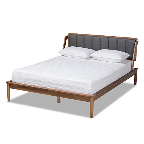 Baxton Studio 175-10910-AMZ Beds (Platform), Dark Grey/Walnut