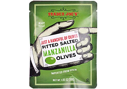 Trader Joe's Just a Handful of Pitted Salted Manzanilla Olives (4-pack), 1.05 oz each