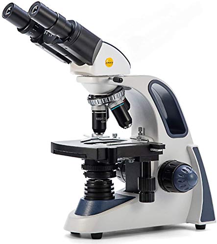 Swift SW380B 40X-2500X Magnification, Siedentopf Head, Research-Grade Binocular Compound Lab Microscope with Wide-Field 10X and 25X Eyepieces, Mechanical Stage, Abbe Condenser, Ultra-Precise Focusing