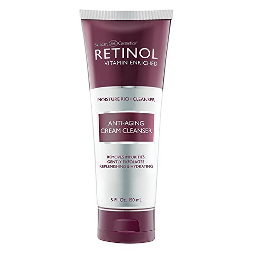 Retinol Anti-Aging Cream Cleanser – Daily Deep Cleansing Facial Wash Exfoliates to Improve Skin’s Texture & Moisturizes for Cleaner, Softer Face – Renewing Vitamin A Minimizes Fine Lines & Wrinkles