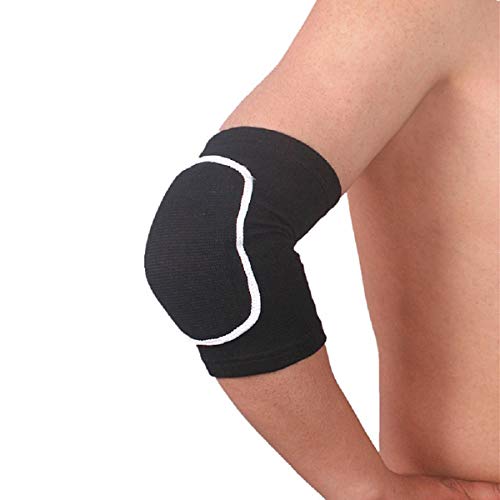 Workouty 1 Pair Compression Elbow Pads Arm Brace Support Fitness Arm Knee Protector Volleyball Basketball Breathable Elbow Wraps (Black)