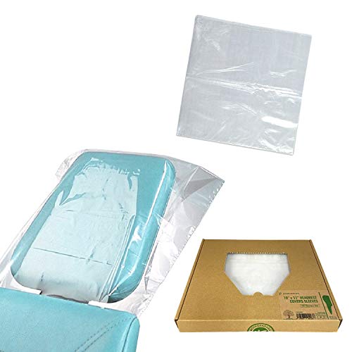 Biodegradable Disposable Plastic Dental Chair Headrest Cover Sleeves (Box of 250) (10' x 11')