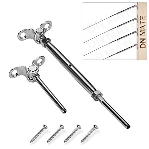 Steel DN Mate T316 Stainless Steel Adjustable Angle 180°Fit for 1/8' Cable Railing Kit/Hardware for Wood Post, Swage Turnbuckle Hardware, Marine Grade(20 Pairs)