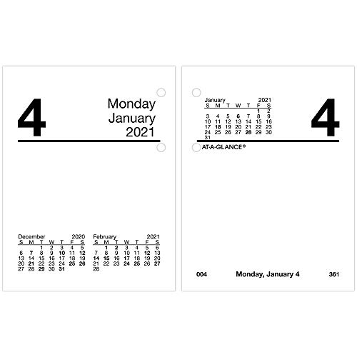 2021 Daily Desk Calendar Refill by AT-A-GLANCE, 3' x 3-3/4', Loose-Leaf, Compact (E9195021)