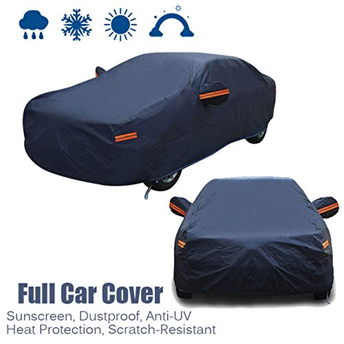 Full Car Covers For Automobiles Waterproof All Weather Sun UV Rain Dust Rain Snow Resistant Protection With Zipper Mirror Pocket Compatible with Audi A4, S5, RS Acura Chevy Cruze Cadillac Dodge Ford