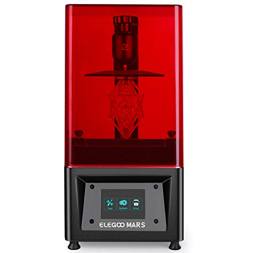 ELEGOO Mars UV Photocuring LCD 3D Printer with 3.5'' Smart Touch Color Screen Off-line Print 4.53in(L) x 2.56in(W) x 5.9in(H) Printing Size Black Version