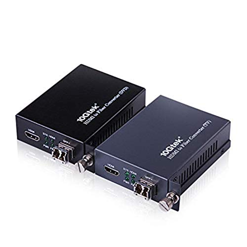 A Pair of HDMI to Fiber Optic Converter, HDMI Extender with SFP+ Transceiver, SFP+ LR Lite Module up to 2km Link Length, Support HDMI 1.4a, 4Kx2K@30Hz