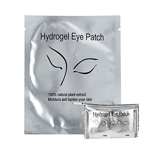 100 Pairs Under Eye Eyelash Extension Gel Patches Kit, Lint Free Eye Mask Pads Lash Extension Beauty Tool with Transparent Cosmetic Bag