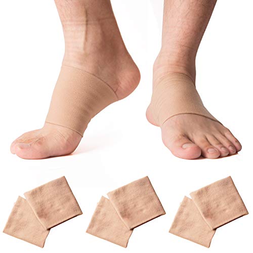 +MD Arch Support Compression Sleeve for Men & Women(3 Pairs) -Plantar Fasciitis Brace for Pain Relief, Flat Feet,Heel Spurs, Orthotic Support & Flat Arches 3NudeS