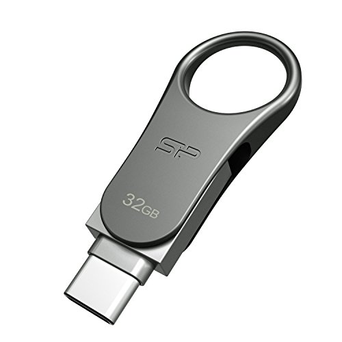 Silicon Power 32GB USB 3.0 (USB 3.1 Gen1) Type C Swivel Dual Flash Drive (SP032GBUC3C80V1S)