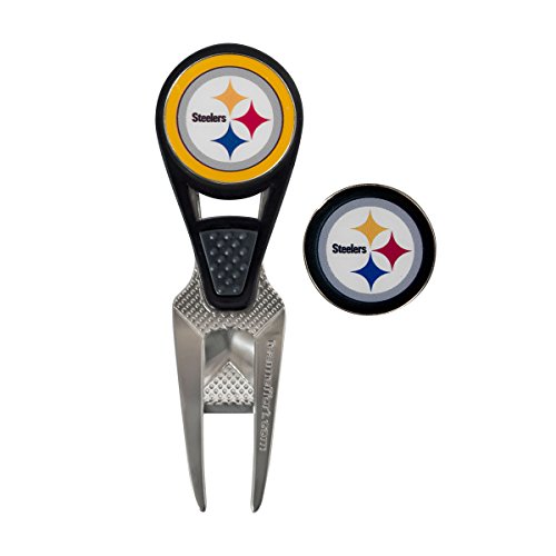Team Effort Pittsburgh Steelers CVX Ball Mark Repair Tool & 2 Ball Markers