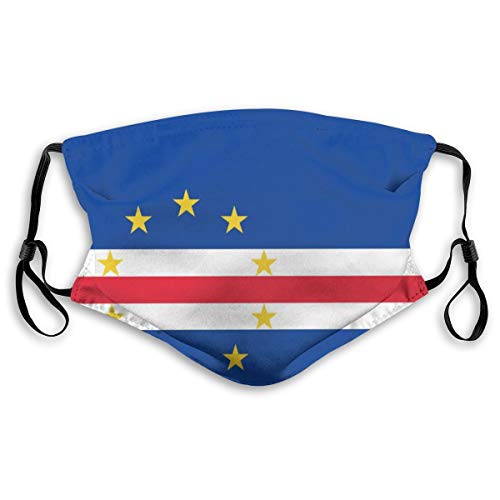 National Flag Of Cape Verde Country World Washable Reusable Dust Filter and Reusable Mouth Warm Windproof Cotton Face