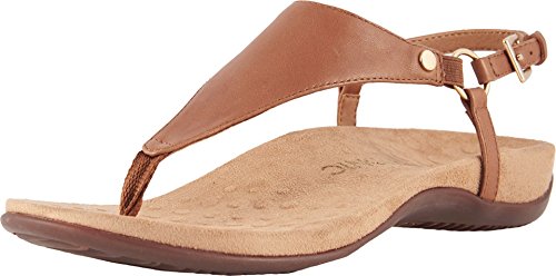 Vionic Women's Rest Kirra Backstrap Sandal - Ladies Sandals with Concealed Orthotic Arch Support Brown 8.5 Medium US
