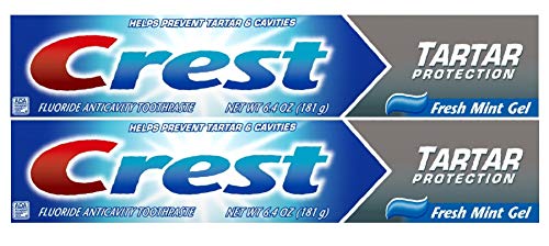 Crest Tartar Protection Toothpaste, Fresh Mint Gel 6.4 oz (181g) - Pack of 2