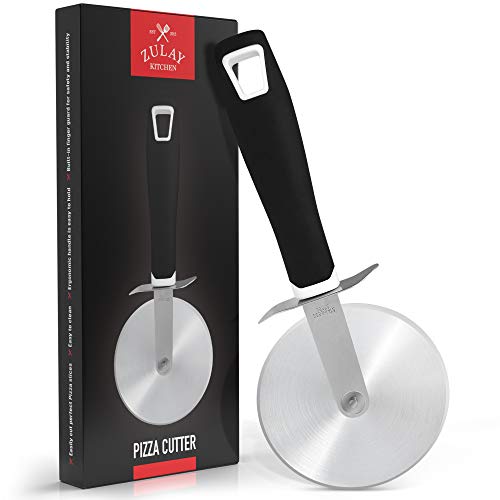 Zulay Pizza Cutter Wheel with Comfortable Grip - Super Sharp Stainless Steel Pizza Wheel - Premium Pizza Slicer - Large Wheel Handles Large or Small Pizza with Ease