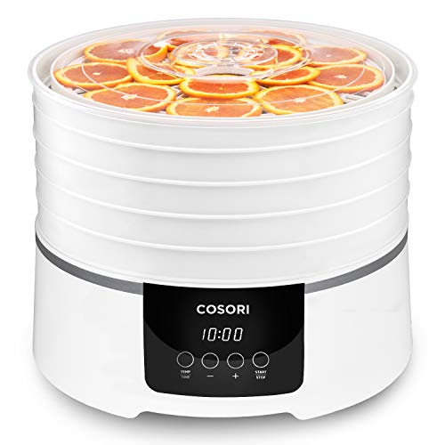 COSORI Dehydrator Machine (50 Recipes), Food Dryer for Fruit, Meat, Beef Jerky, Herbs Dog Treats, 5 BPA-Free Trays, with Timer and Temperature Control, ETL Listed, CO165-FD