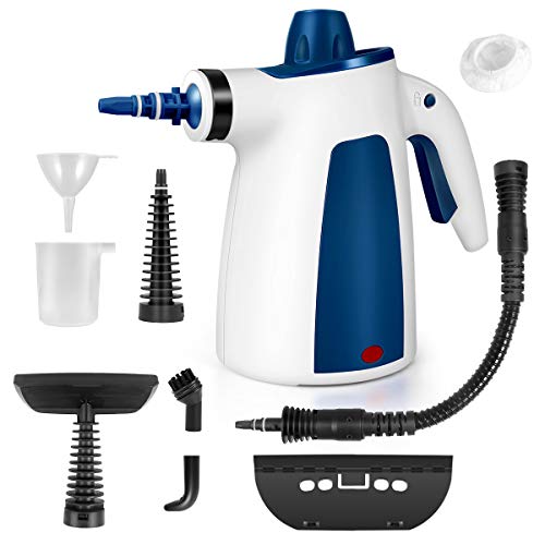 FFDDY Steam Cleaner, Portable Car Carpet Upholstery Cleaner Machine High Pressure Steamer with 9 Piece Accessories for Cleaning, Couch/Floor/Bathroom/Auto/Grout Cleaner for Home Use, Handheld Steamer
