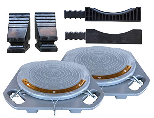 Zackman Scientific Wheel Alignment Tool Turn Plates, Turnable with 4 Ton Capacity, Free Transition Bridges & Thrust Blocks Inclusive (Pair)