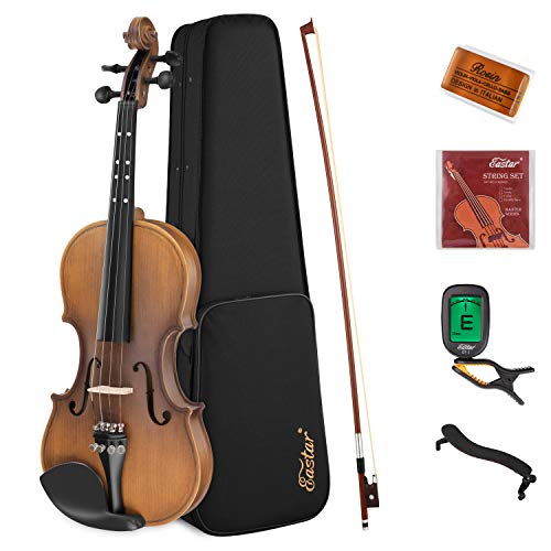 Eastar 1/2 Violin Set Half Size Fiddle EVA-3 Matte for Kids Beginners Students with Hard Case, Rosin, Shoulder Rest, Bow, and Extra Strings (Imprinted Finger Guide on Fingerboard)