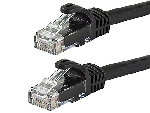 Monoprice Flexboot Cat6 Ethernet Patch Cable - Network Internet Cord - RJ45, Stranded, 550Mhz, UTP, Pure Bare Copper Wire, 24AWG, 7ft, Black