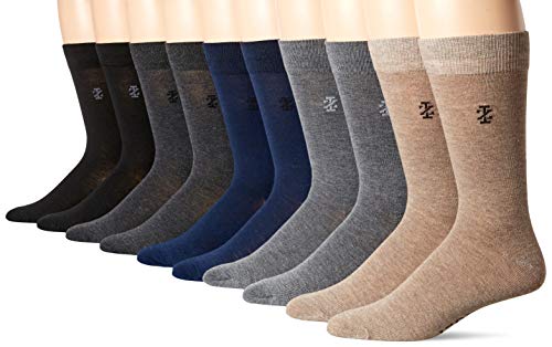 Izod Men's 10PK Dress Socks, Assorted - Solid, 10-13