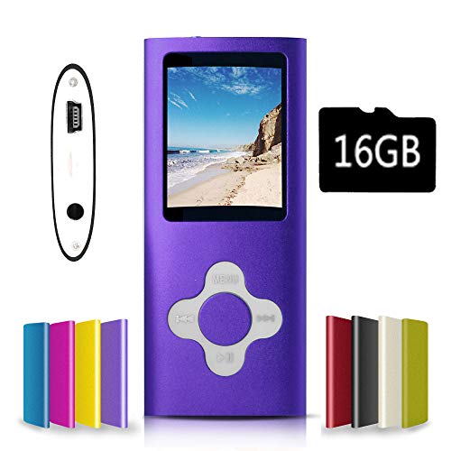 G.G.Martinsen Versatile MP3/MP4 Player with a Micro SD Card, Support Photo Viewer, Mini USB Port 1.8 LCD, Digital MP3 Player, MP4 Player, Video/Media/Music Player (Purple+White)