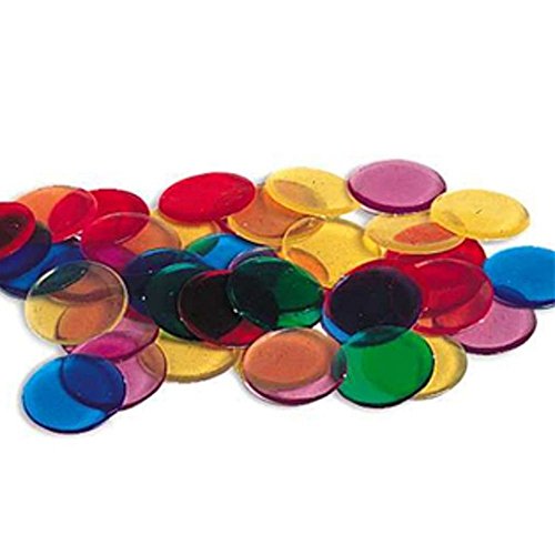 Learning Resources Transparent Color Counting Chips, Set of 250 Assorted Colored Chips, Ages 5+