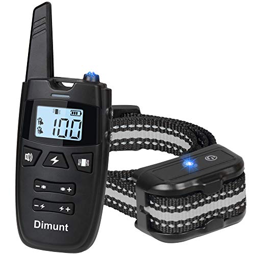 Dimunt Dog Training Collar - Rechargeable Dog Shock Collar with Remote IPX7 Waterproof Shock Collar w/3 Training Modes, Beep, Vibration and Shock, 1000ft Remote Range Dog Collar