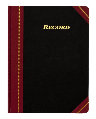 Adams Record Ledger, 8.25 x 10.75 Inches, 5 Squares per Inch, 300 Tinted Pages, Black and Maroon (ARB810R3M)