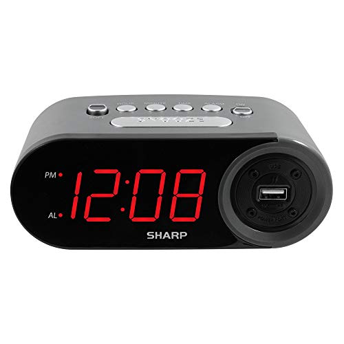 SHARP Digital Easy to Read Alarm Clock with 2 AMP High-Speed USB Charging Power Port - Charge your phone, tablet with a high speed charge! Simple, Easy to Use Operation