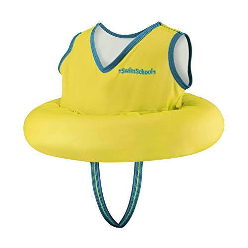 SwimSchool Deluxe TOT Swimmer for Kids, 4-in-1 Multi-Purpose Pool Float, Learn-to-Swim, Adjustable Safety Seat, Heavy Duty, Yellow, Model Number: SSO10165YL