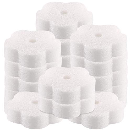 Acmer 25 Pieces Flower Shape Oil Absorbing Scum Sponge for Swimming Pool Hot Tub and Spa