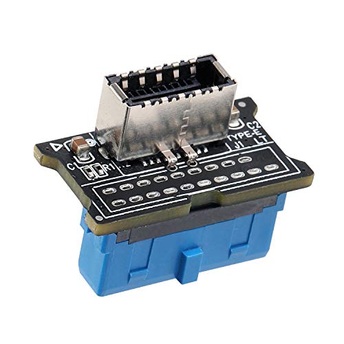 MZHOU Computer Mainboard USB 3.0 Front 19PIN to 3.1 Type-C Front Panel Header Type-E Adapter 20 to 19 Pin Expansion Card