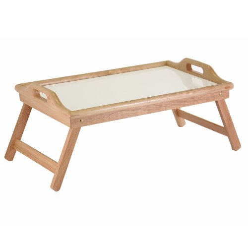 Winsome Wood Sherwood Bed Tray, Natural and white top