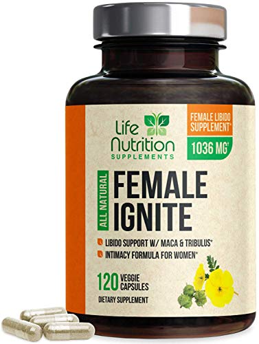 Female Libido Supplement with Maca, Tribulus & Horny Goat Weed 1000mg for Excitement, Desire & Energy Vitamins for Women - B12, Red Panax Ginseng, Dong Quai & Gingko - 120 Capsules