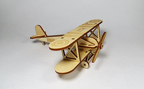 StonKraft Wooden 3D Glider Aeroplane Retro Plane Model - Home Decor, Construction Toy, Modeling Kit, School Project - Easy to Assemble