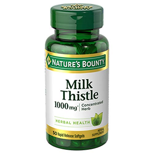 Milk Thistle by Nature's Bounty, Herbal Health Supplement, Supports Liver Health, 1000 mg, 50 softgels