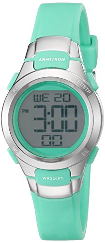 Armitron Sport Women's 45/7012TEL Digital Chronograph Teal Resin Strap Watch