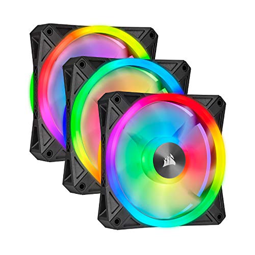 Corsair QL Series, Ql120 RGB, 120mm RGB LED Fan, Triple Pack with Lighting Node Core