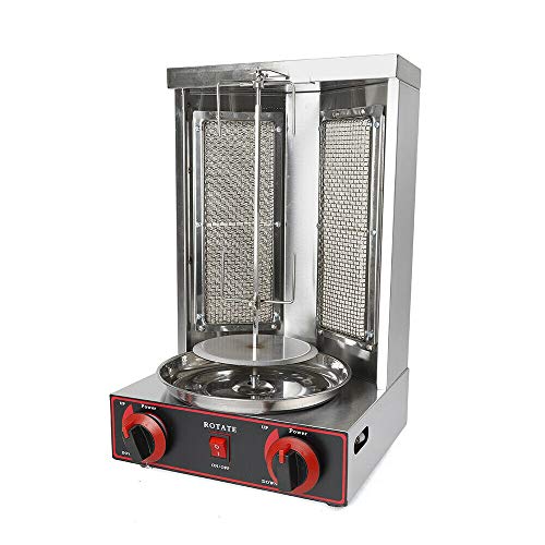 Gas Vertical Broiler Shawarma Machine Spinning Doner Kebab Machine Gyro Grill for Commercial Home Kitchen (US Stock)