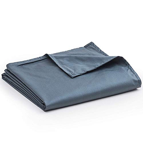 YnM Cotton Duvet Cover for Weighted Blankets (Dark Grey, 60''x80'')