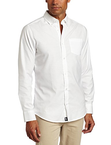 Lee Uniforms Men's Long Sleeve Oxford Shirt, White, Large
