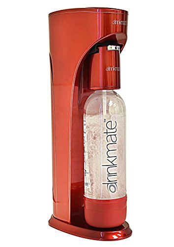 DrinkMate Sparkling Water and Soda Maker, Carbonates ANY Drink, with 1L Re-usable BPA-free Carbonating Bottle and Patented Fizz Infuser - Royal Red (Does Not Come with CO2 Cylinder)