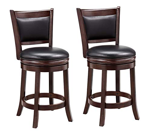 Ball & Cast Counter Height, Pack of 2 Swivel Stool, 24-Inch,2-Pack, Cappuccino