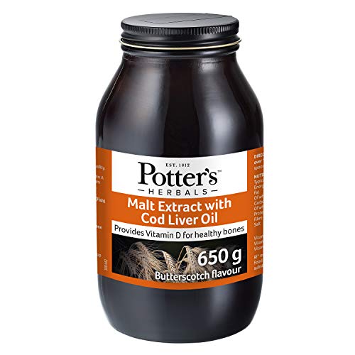 Potter's Herbals - Malt Extract with Cod Liver Oil - Butterscotch Flavour - 650g