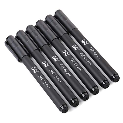 Mr. Pen- Pens, Felt Tip Pens, Black Pens, Pack of 6, Fast Dry, No Smear, Fine Point Pens Black, Black Felt Tip Pens, Bible Journaling Pens, Felt Pens, Planner Markers, Pens for Journaling